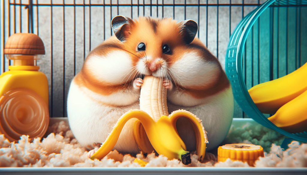 fat hamster eating banana