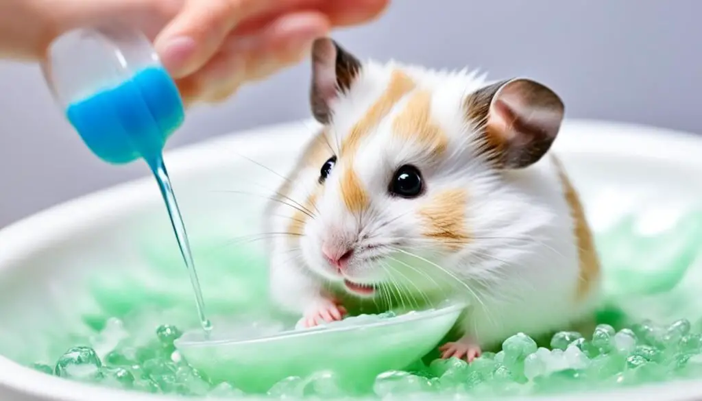 bathing a hamster