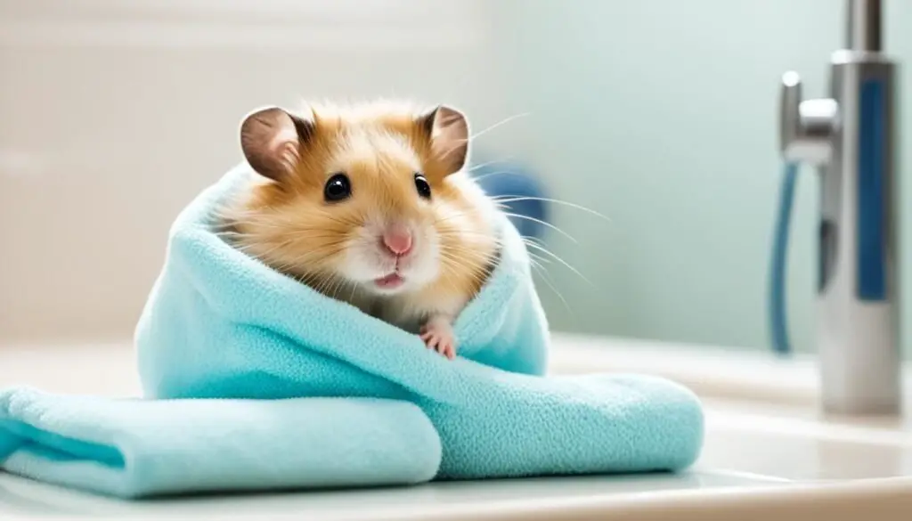 drying a wet hamster
