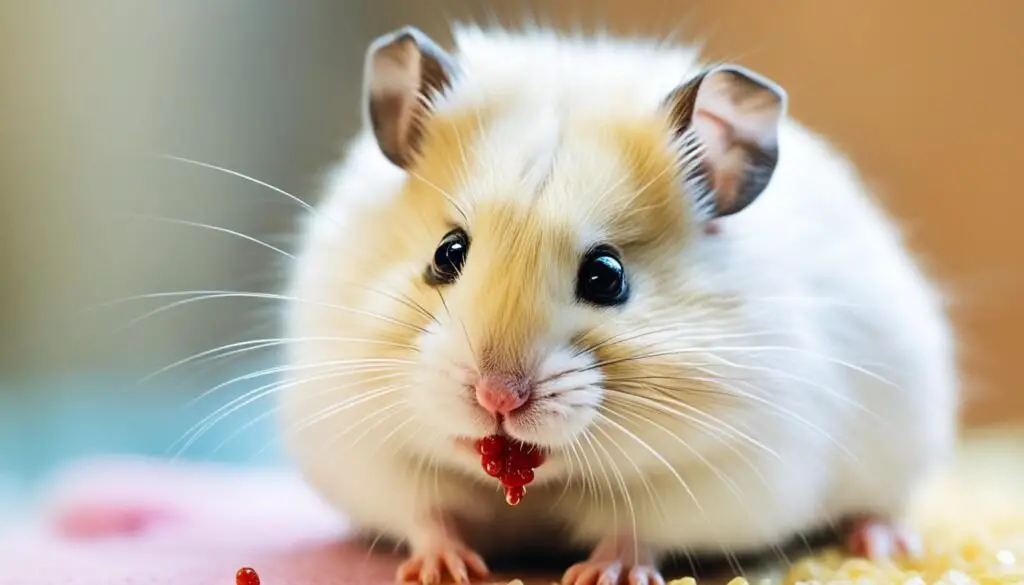 hamster licking wounds